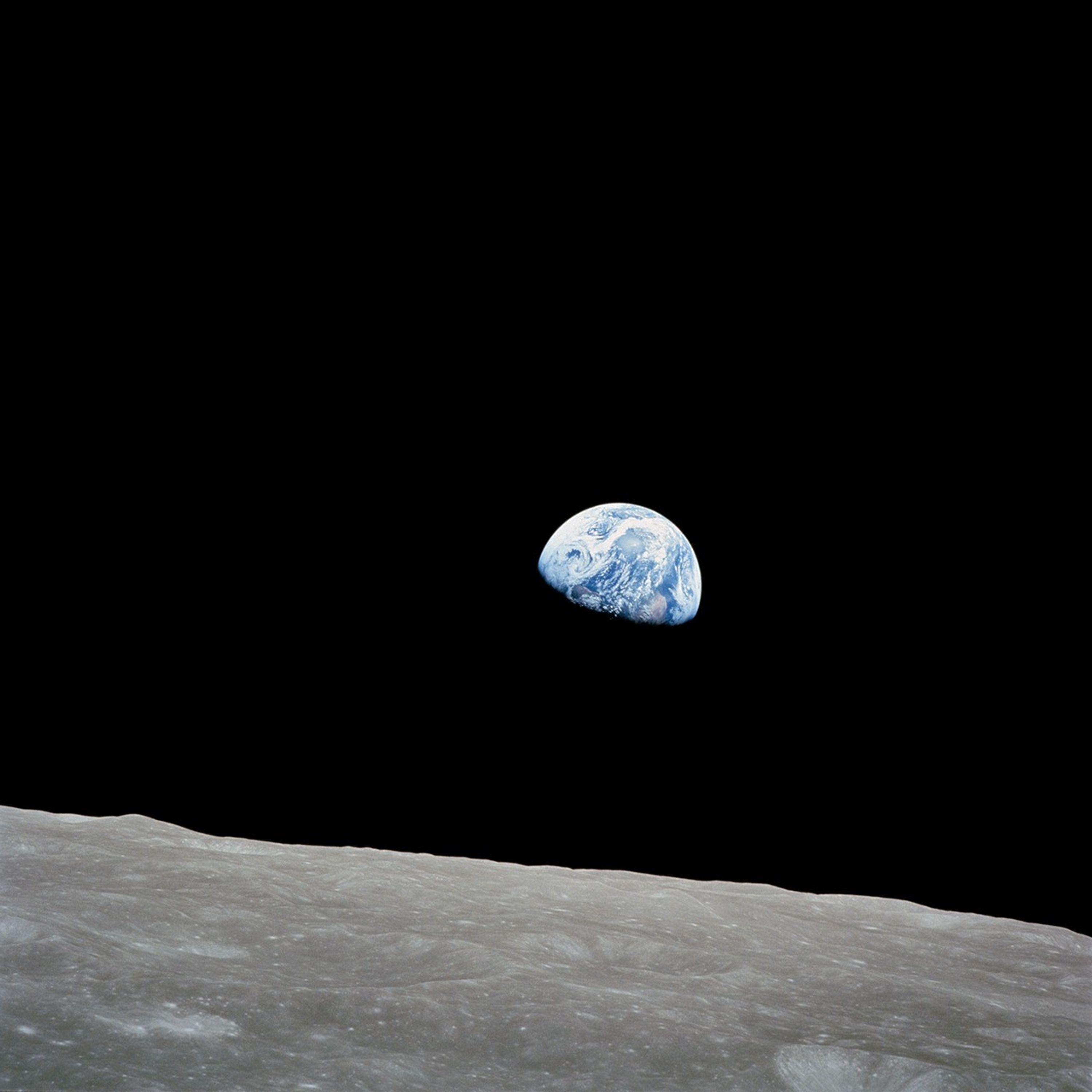 Earth rising above the lunar surface, courtesy of NASA, for The Overview Effect