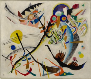 Vasily Kandinsky, "Blue Segment" (Blaues Segment), 1921 Oil on canvas, 47 1/2 x 55 1/8 inches (120.6 x 140.1 cm) Solomon R. Guggenheim Museum, New York Solomon R. Guggenheim Founding Collection. 49.1181